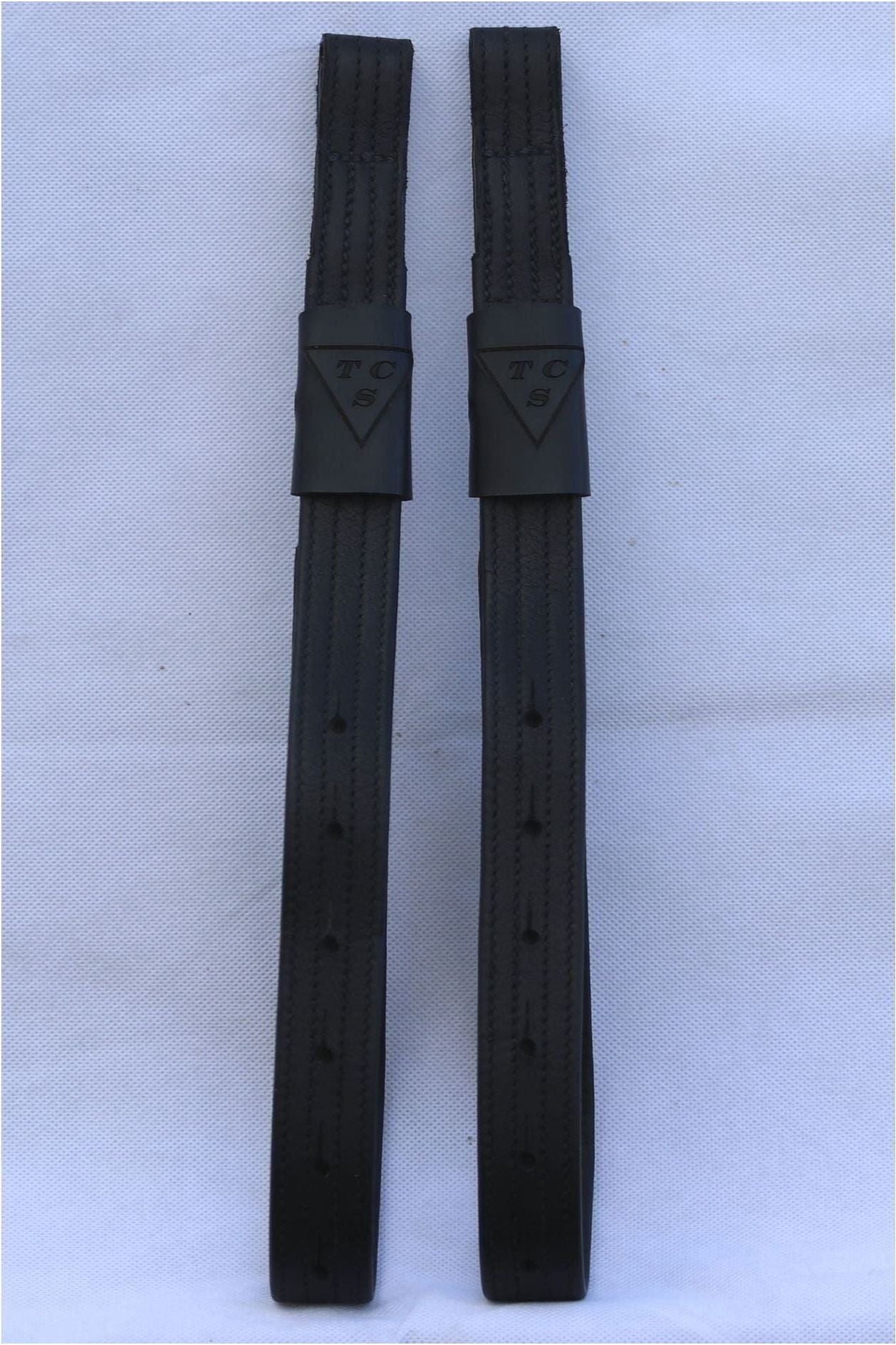 Black TCS branded stirrup leathers