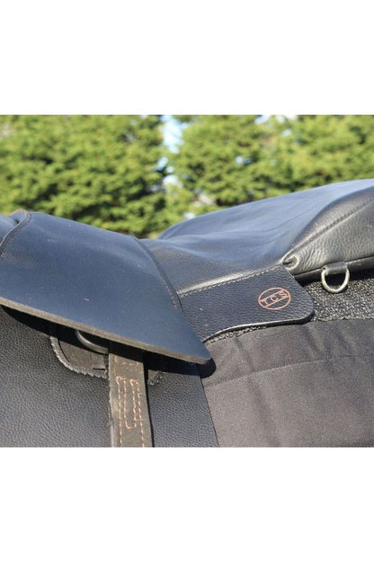 A black classic total contact treeless saddle and a black total contact saddle seat pad